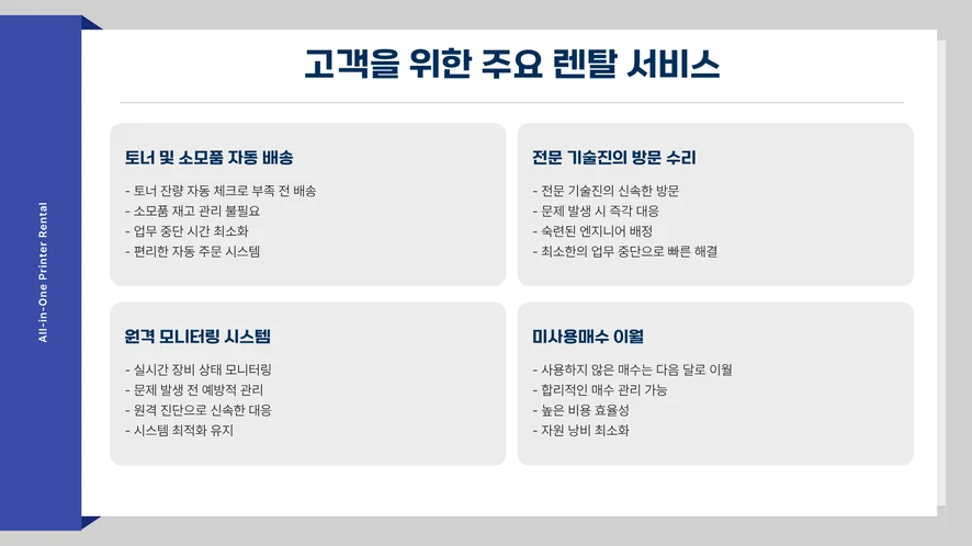 다양한 브랜드 복합기 제어 패널 모습
