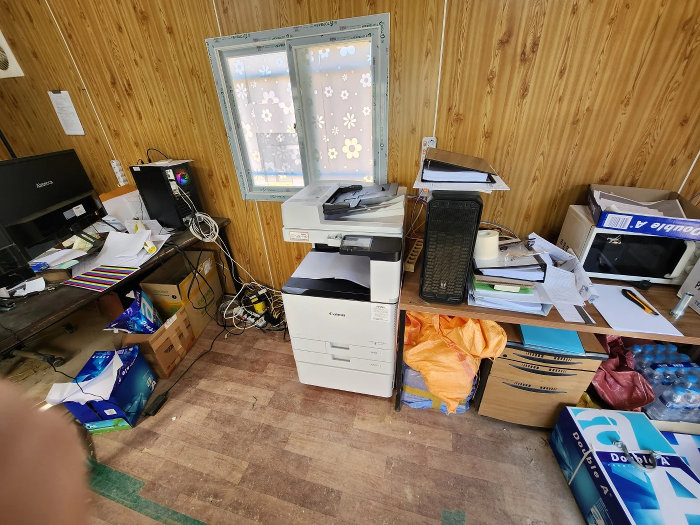 전주 병원에 새로 설치된 캐논 A3 컬러복합기 네트워크 연결 작업